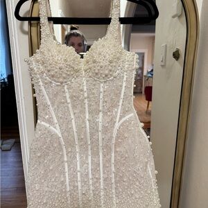 Reception Pearl Mini Dress - Custom Made